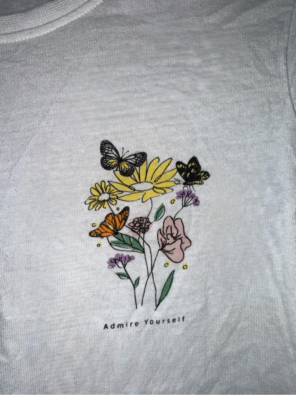 White Brisco Brands “Admire Yourself” Graphic T-Shirt - Size Medium